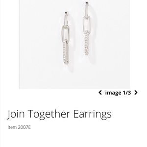 Price Reduced! NIB Touchstone Swarovski Join Together Crystal Earrings, Rhodium